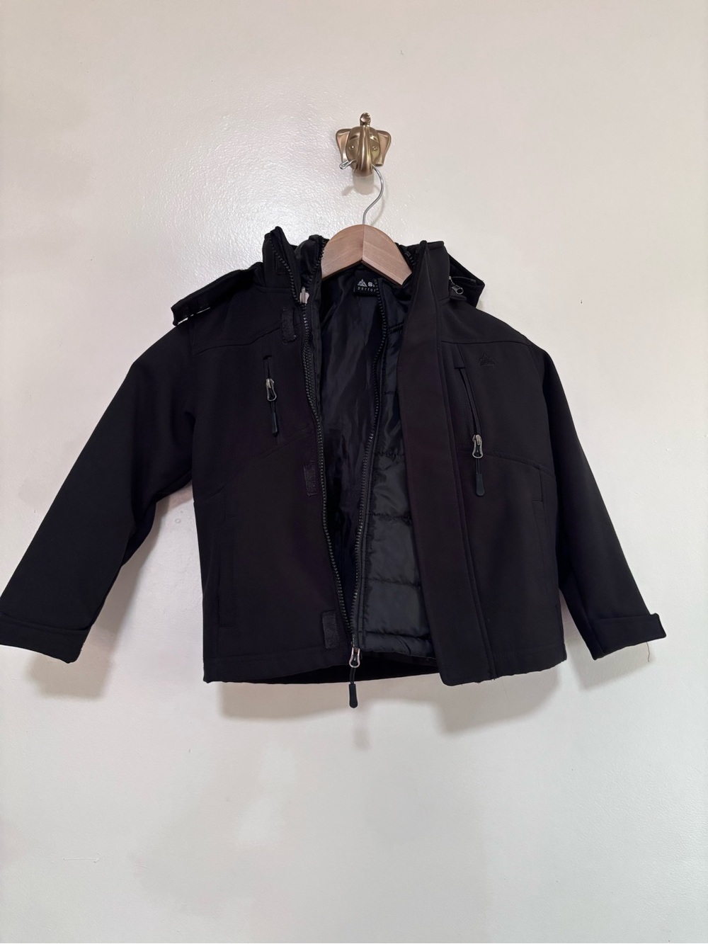 Snozu Kids Black‎ Hooded Jacket with Removal Liner